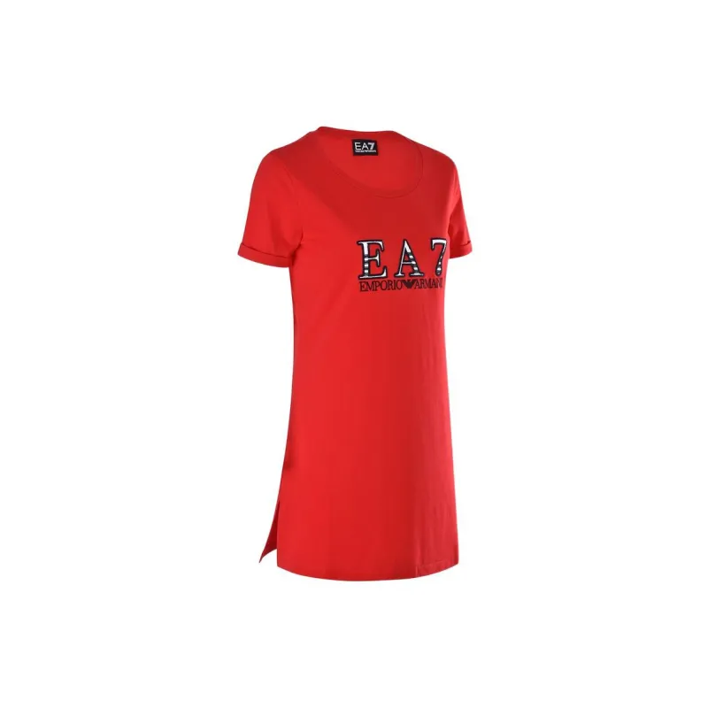EMPORIO ARMANI EA7 Short Sleeved Dress Women's Red-2