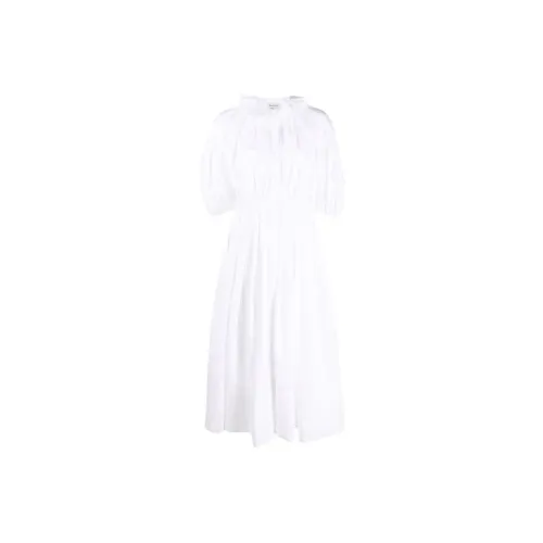 Alexander McQueen Short-Sleeved Dresses Women's White