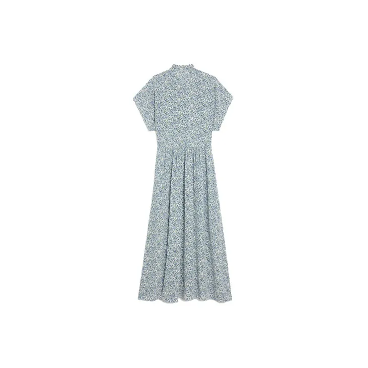 CELINE Short Sleeved Dresses Women's Neon White Blue-1