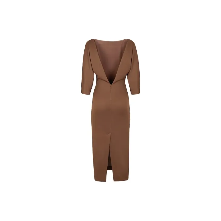 FENDI Long-Sleeved Dresses Women's Brown-1