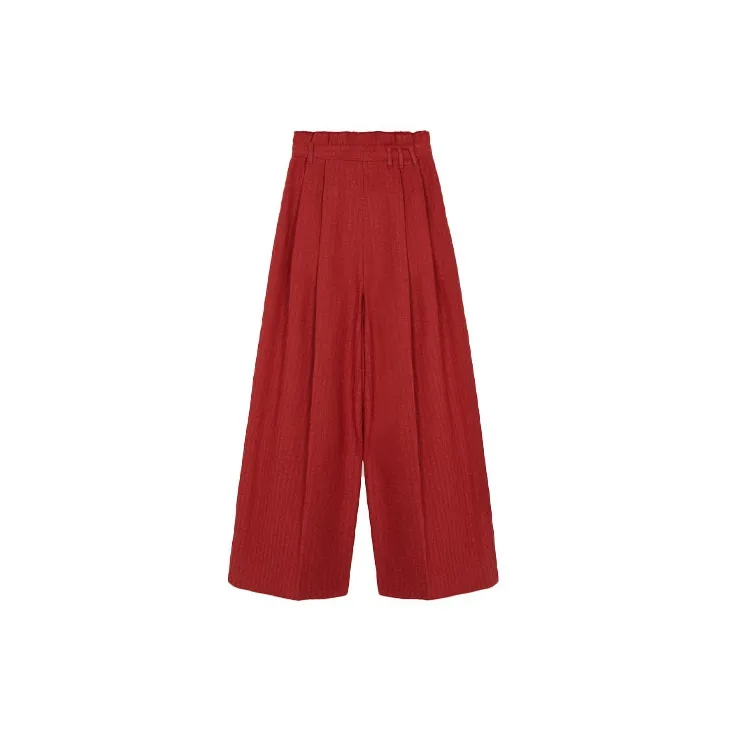 EENK Casual Pants Women's Red-1