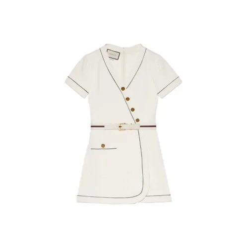 GUCCI Short-Sleeved Dresses Women's Off White