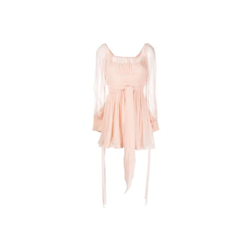 SAINT LAURENT Long-Sleeved Dresses Women's Light Pink