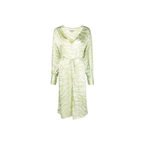 GANNI Long-Sleeved Dresses Women's Green