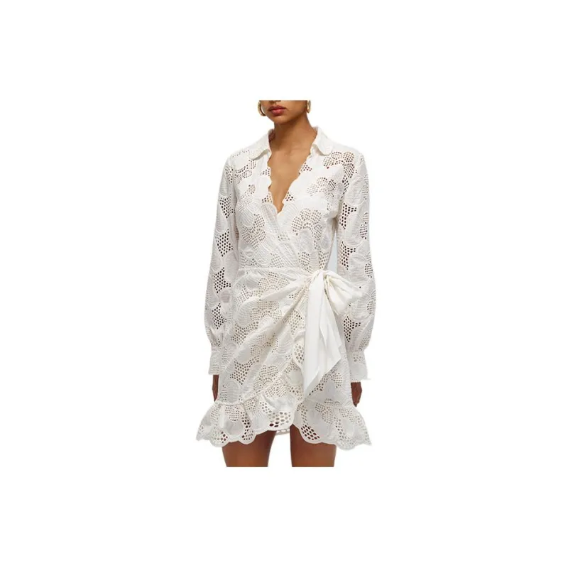 Self portrait Long Sleeved Dresses Women's White-2