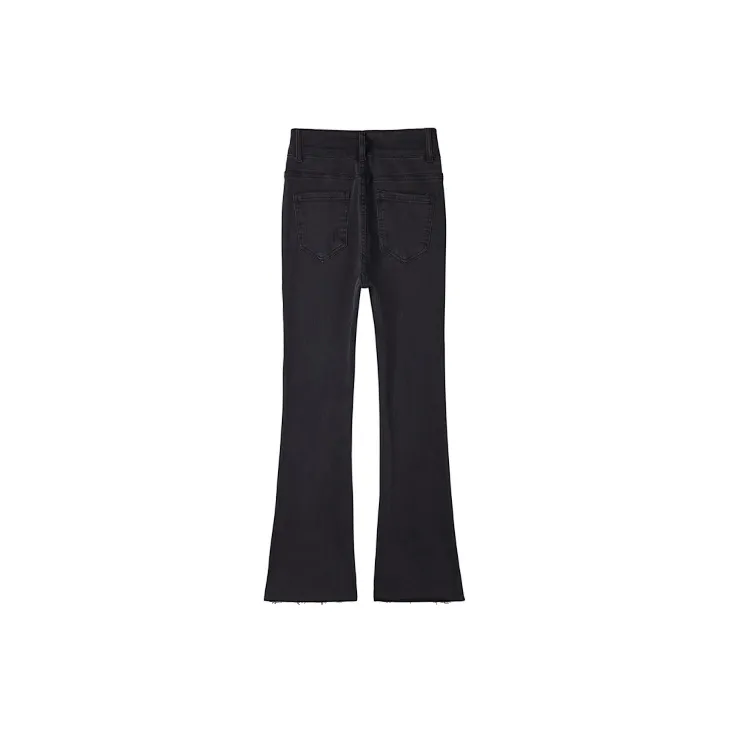 MITUAN Flared Pants Jeans Women's Black-1