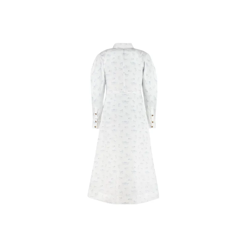 GANNI Long-Sleeved Dresses Women's White-1