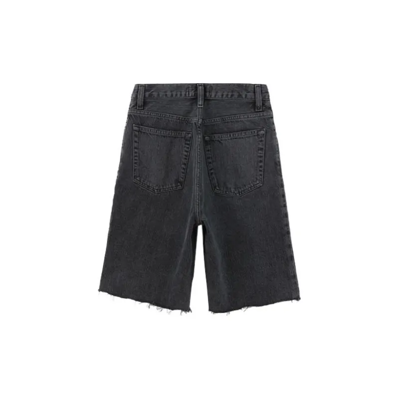 AGOLDE Knee length Denim Shorts-1