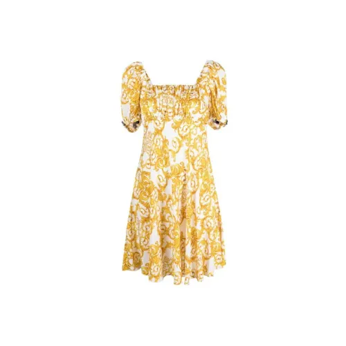 VERSACE JEANS COUTURE Short-Sleeved Dresses Women's Yellow