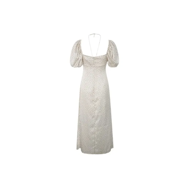 Significant Short-Sleeved Dresses Women's White-1