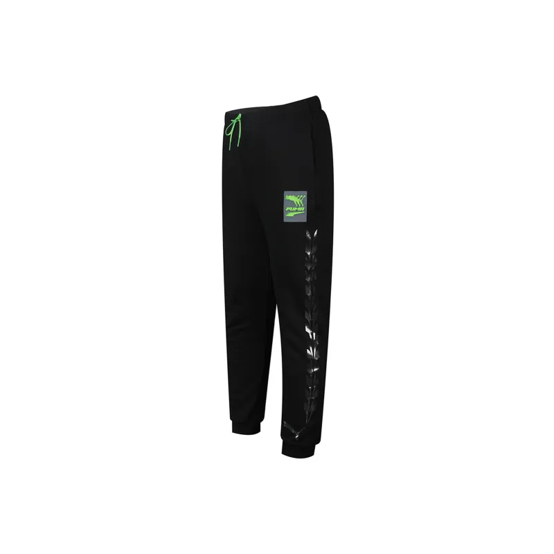 PUMA Knitted Sweatpants Women's Black Green-2