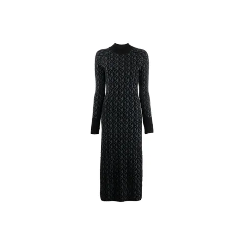 Marine Serre Long-Sleeved Dresses Women's Dark Gray