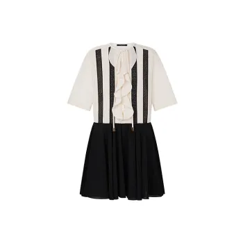 LOUIS VUITTON Short Sleeved Dress Women's Black