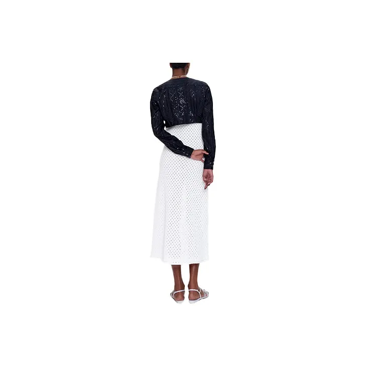 CHANEL SS21 Long Sleeved Dress Women's White-1