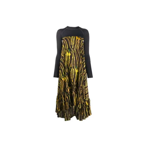 Marine Serre Long-Sleeved Dresses Women's Yellow