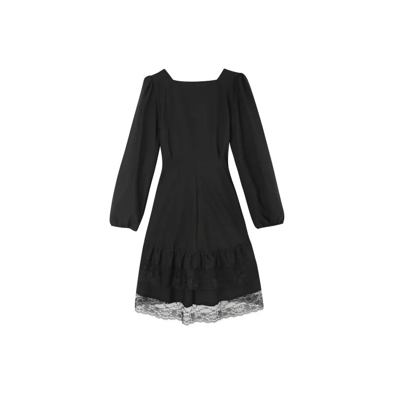 BIENKIMIIYE A Line Skirt Dress Black-1