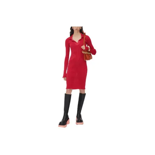 Bottega Veneta Long-Sleeved Dresses Women's Scarlet