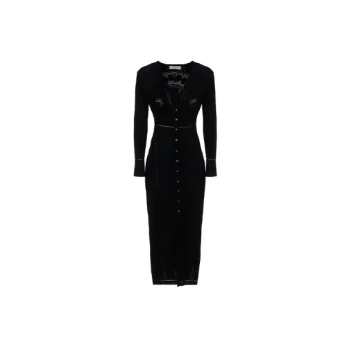 Marine Serre Long-Sleeved Dresses Women's Black