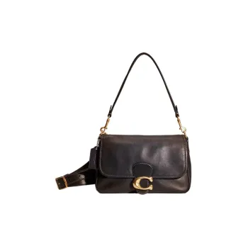 COACH Tabby Leather Handbag Shoulder Bag Crossbody Bag Large Size Women's Black