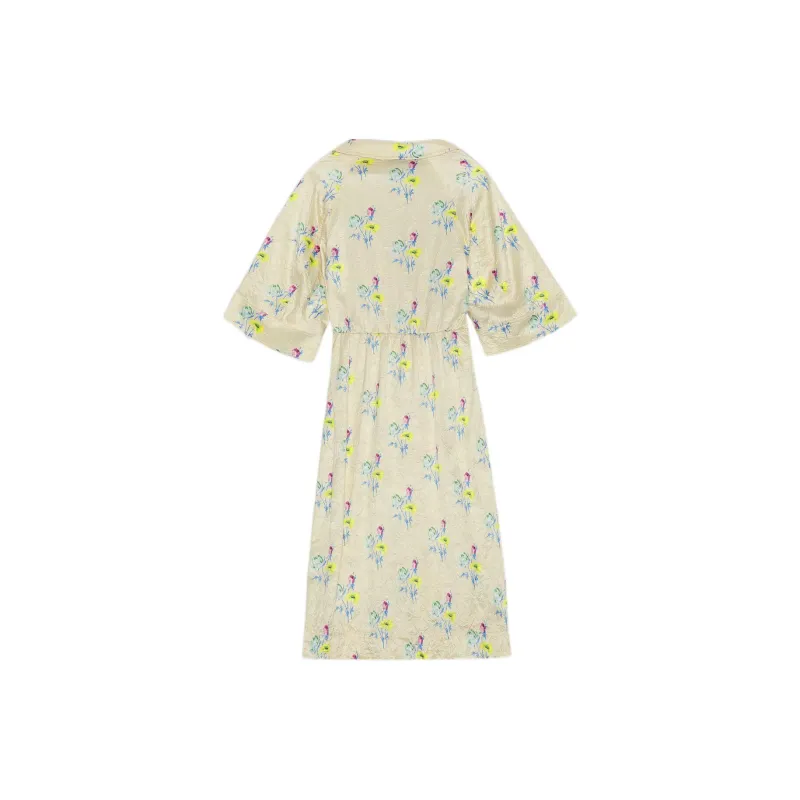 GANNI Short Sleeved Dresses Women's Ecru-1
