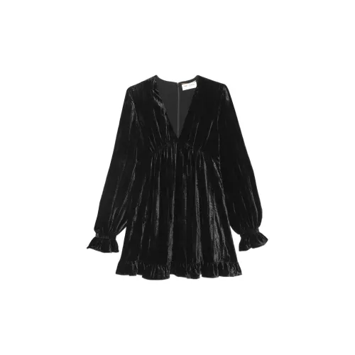 SAINT LAURENT Long-Sleeved Dresses Women's Black