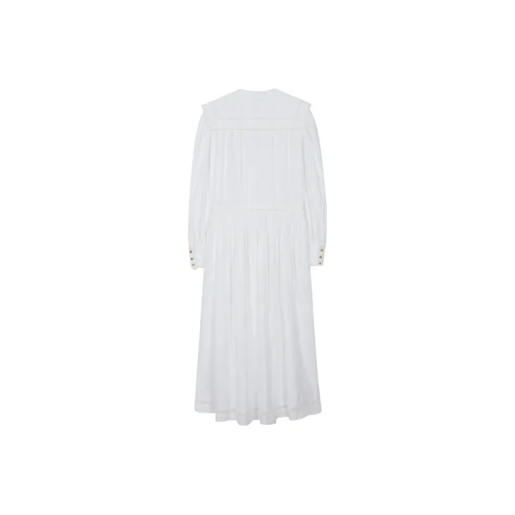 EENK Long-Sleeved Dresses Women's White-1