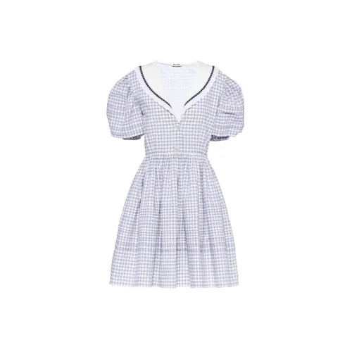 MIU MIU Short-Sleeved Dresses Women's Purple