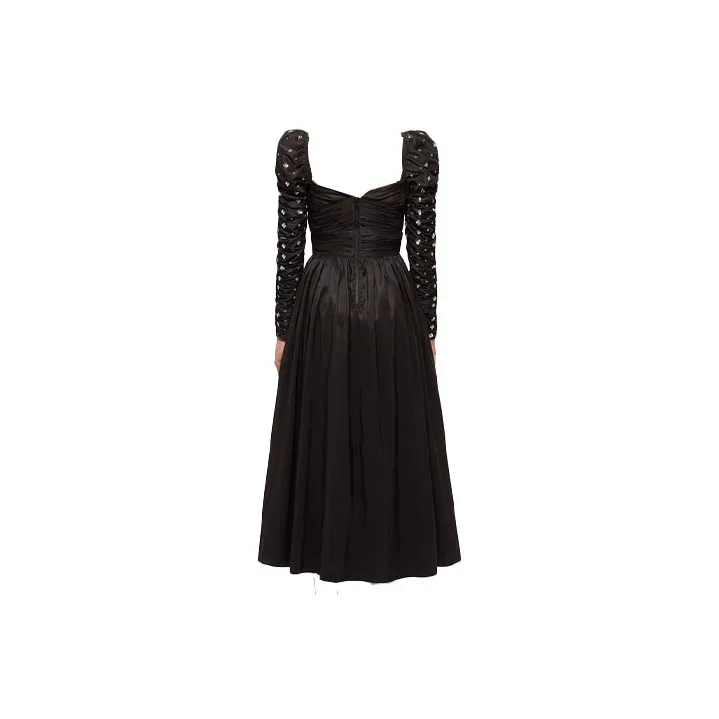 Self portrait SS22 Long Sleeved Dress Women's Black-1
