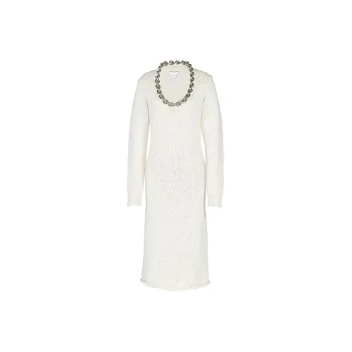 Bottega Veneta Long-Sleeved Dresses Women's White