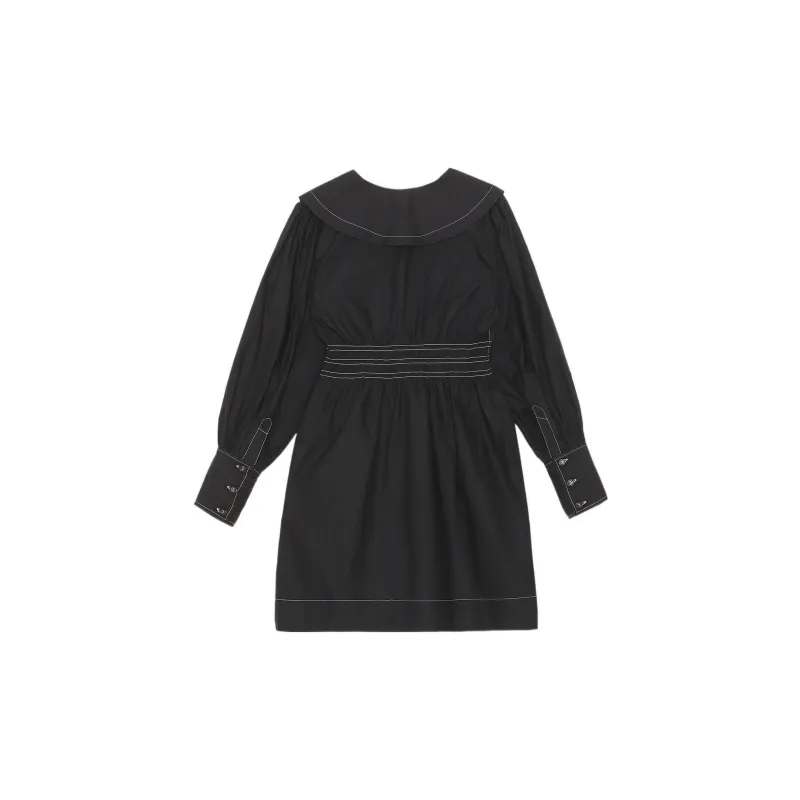 GANNI Long Sleeved Dresses Women's Black-1