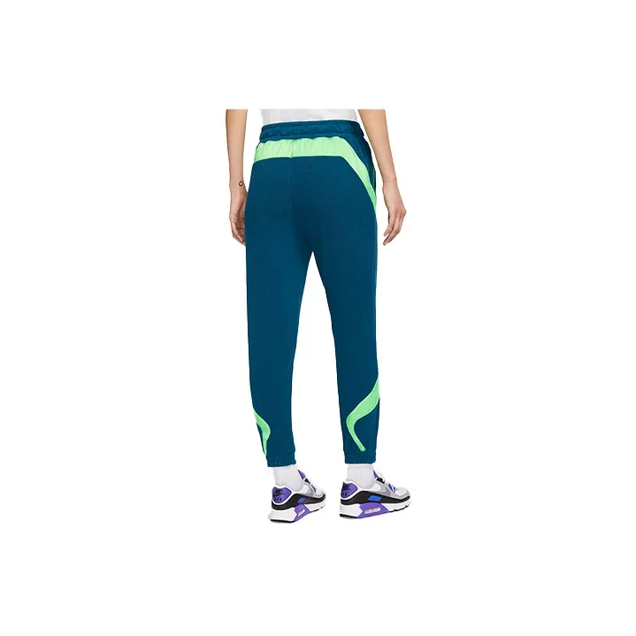 Nike Knitted Sports Pants Women's Embroidered Straw Blue-1