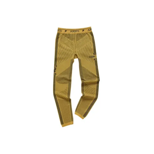 Aries X FILA FUSION ARIES Collaboration Collection Casual Pants Women's Yellow Sand Gold