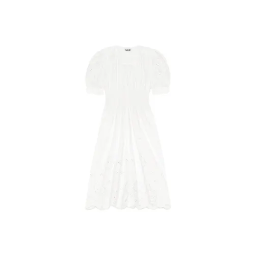 GANNI Short-Sleeved Dresses Women's White