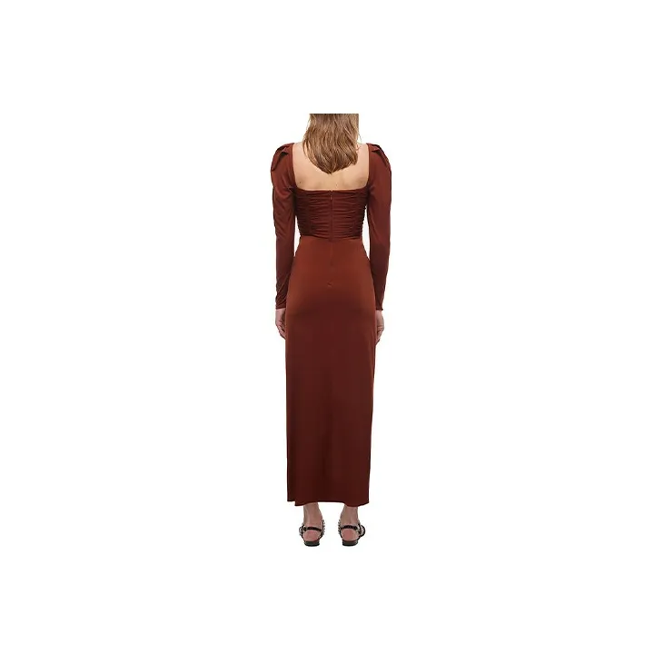Self portrait Long Sleeved Dress Women's Dark Brown-1