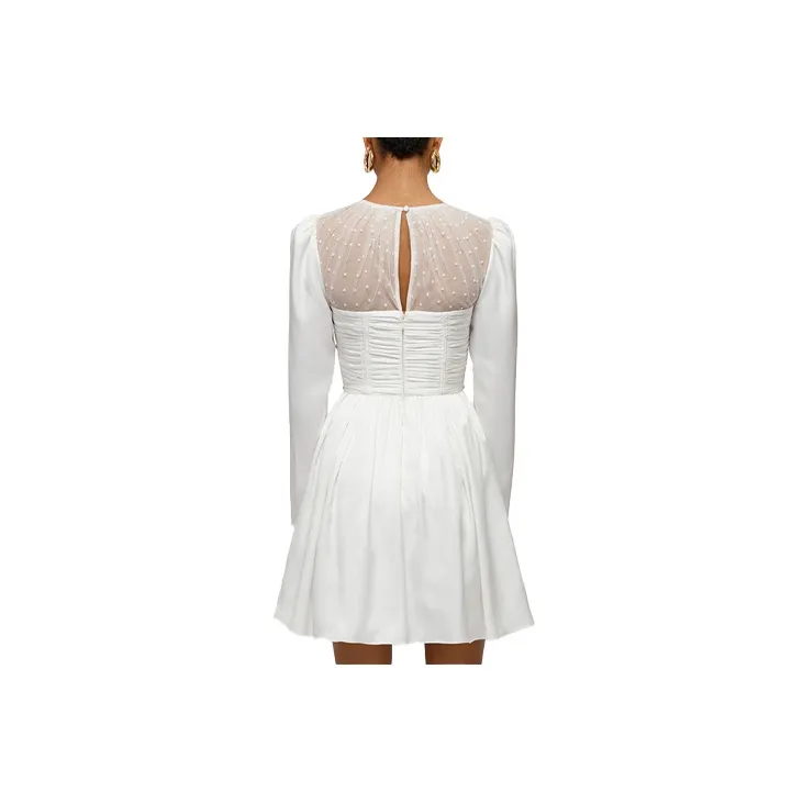 Self portrait Long Sleeved Dresses Women's White-1