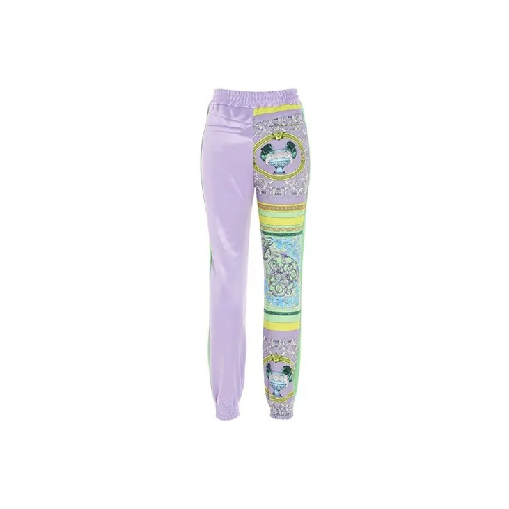 VERSACE Barocco Mosaic Print Sweatpants 'Lilac/Green Water'-1