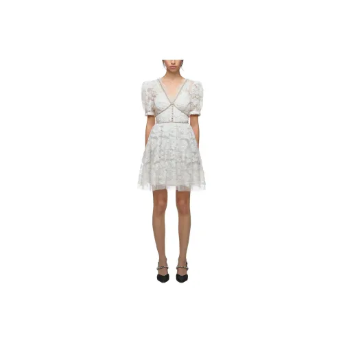 Self-portrait Short-Sleeved Dresses Women's White