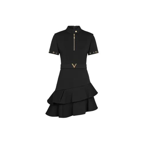 LOUIS VUITTON New Quarterly Products Of LV Short-Sleeved Dresses Women's Black