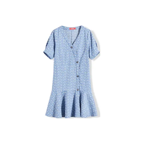 EPTISON WOMAN Short-Sleeved Dresses Women's Oxygen Blue