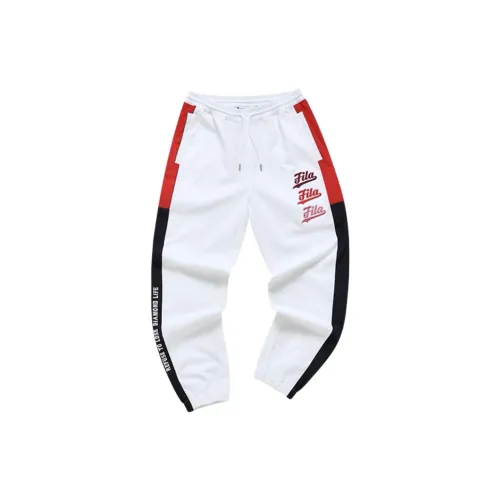 FILA FUSION BASEBALL Series Knitted Sweatpants Women's White