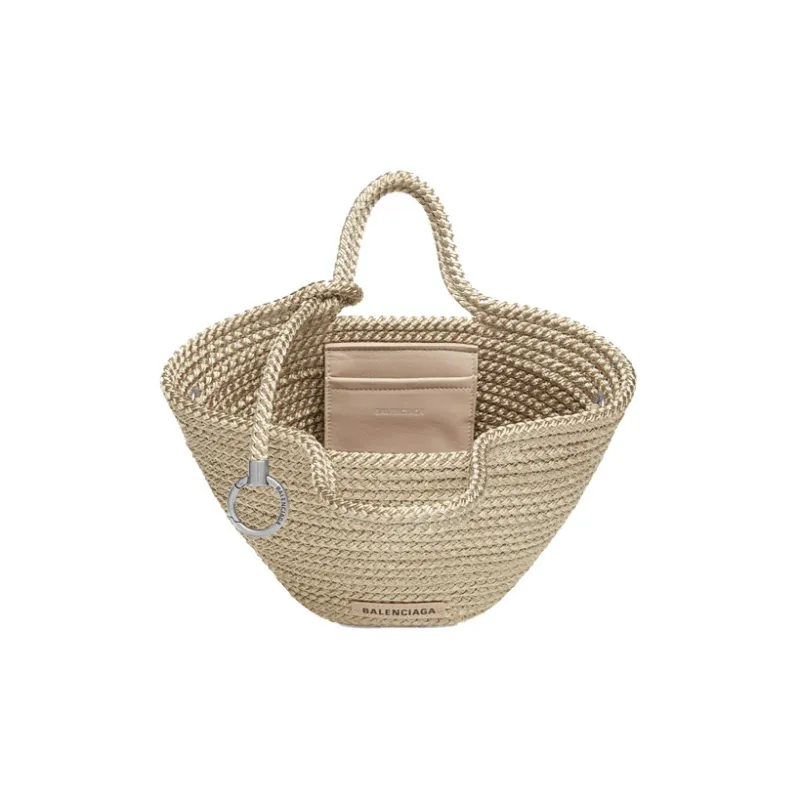 Balenciaga Nylon Basket Bag Handbag Small Size Women's Beige-3