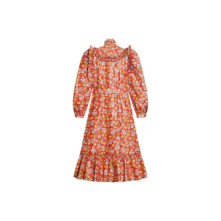 Balenciaga Long-Sleeved Dresses Women's Red-1