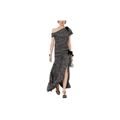 CHANEL Long-Sleeved Dresses Women's Black