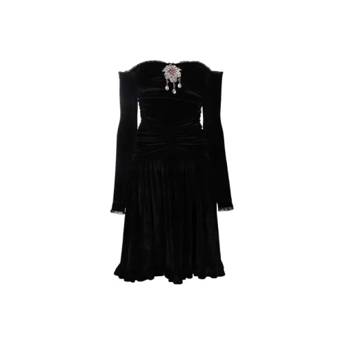 Paco Rabanne Long-Sleeved Dresses Women's Black