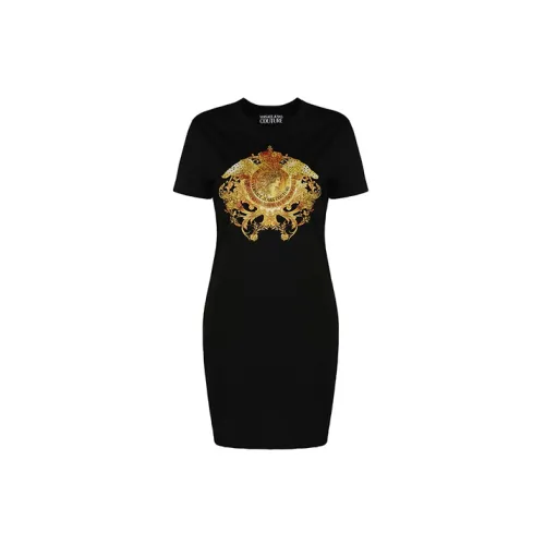 VERSACE JEANS COUTURE Short-Sleeved Dresses Women's Black