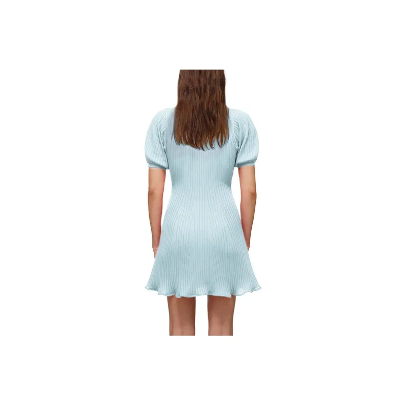 Self portrait Short Sleeved Dresses Women's Light Blue-1