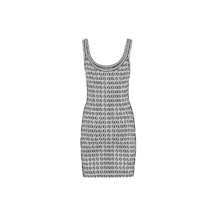 FENDI Sleeveless Dresses Women's White-1