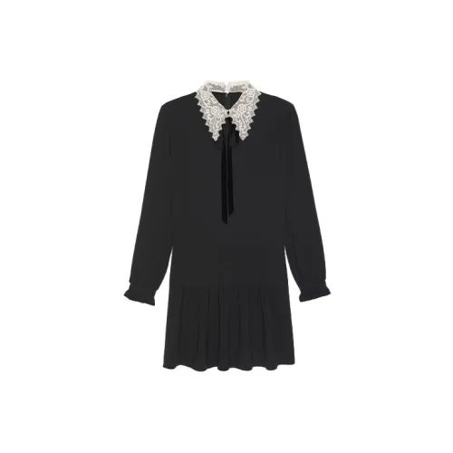 SAINT LAURENT Long-Sleeved Dresses Women's Black