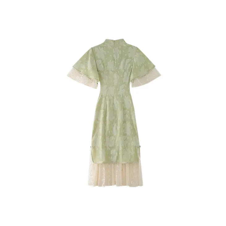 JINYE ORIENTAL Cheongsam Women's Mulberry Green-1