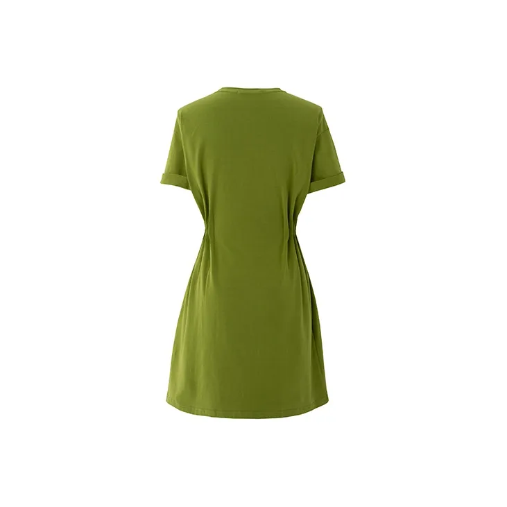 SOON FLOWER Short Sleeved Dresses Summer Women's Green-1